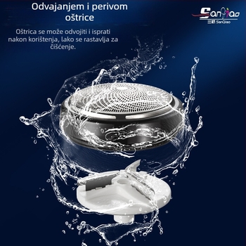 Električna britvica, mini kompaktna, punjiva, s 3 oštricama, prijenosna za putovanja