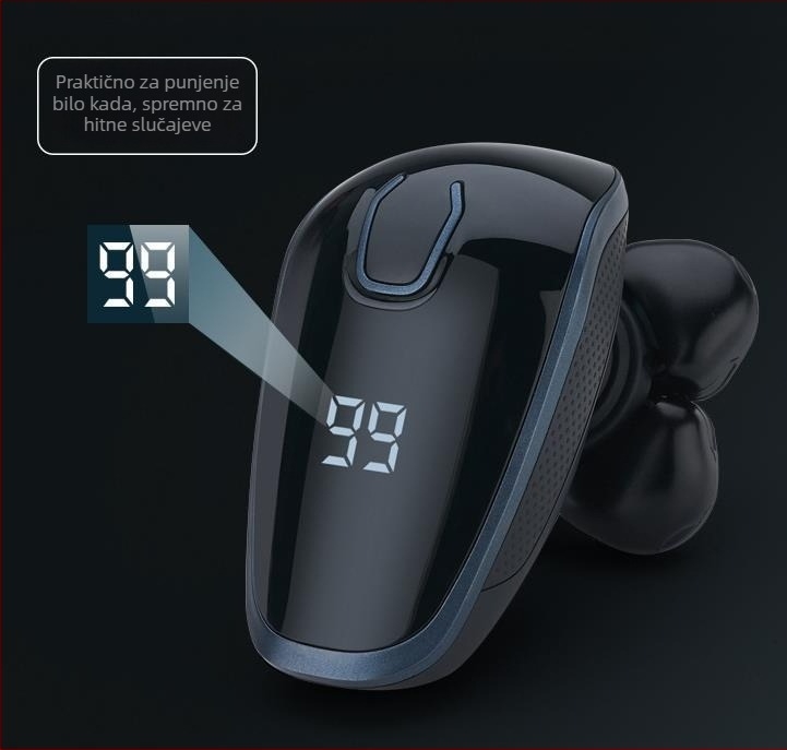 Električna britva s petostrukom rotirajućom glavom, LED zaslon, plutajuća glava, ugrađena baterija, 60 minuta rada