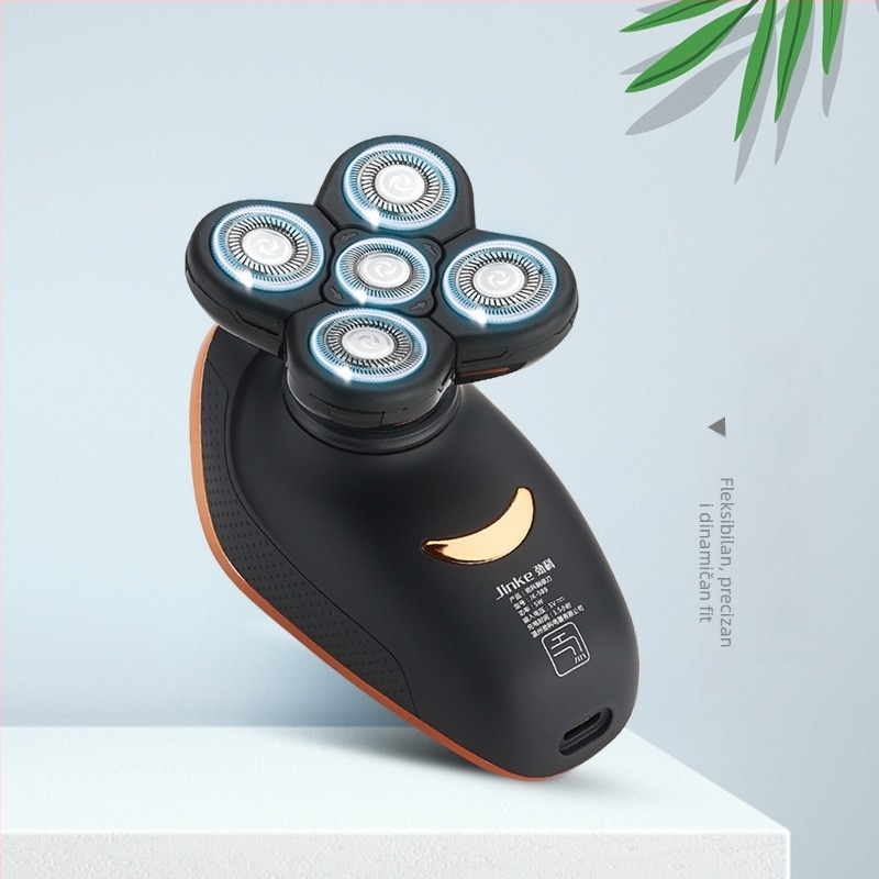 Električna britva s petostrukom rotirajućom glavom, LED zaslon, plutajuća glava, ugrađena baterija, 60 minuta rada