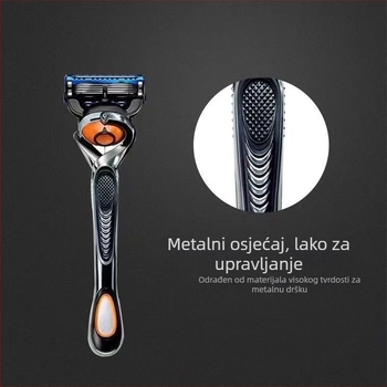 Ručni brijač s pet slojeva drškom, odvojeni držač oštrice, za brijanje pazuha i nogu, kutija od 500 kom
