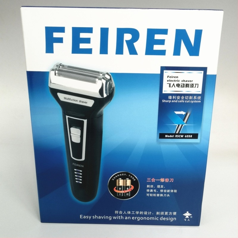 Flying Man 3-u-1 električni brijač s trimerom za nos, glavom s dvostrukim noževima, model 6558