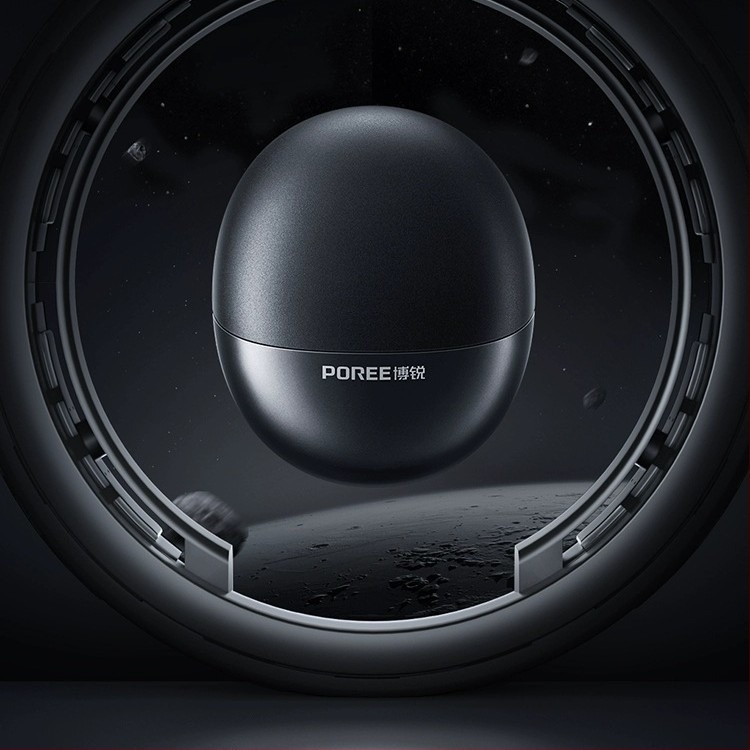 Električni brijač Poree/Borui – rotirajuća glava s dvjema oštricom, bezčetkasti motor, ugrađena baterija, AC napajanje, buka 36–45 dB