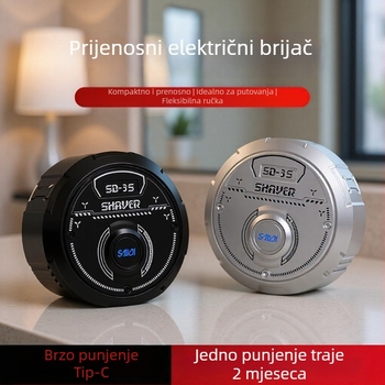 WanShiJin električni brijač - potpuno perivo tijelo, 2 rotirajuće glave, bez četkasti motor, 1 sat punjenja, 45–60 minuta rada