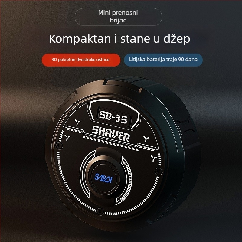 WanShiJin električni brijač - potpuno perivo tijelo, 2 rotirajuće glave, bez četkasti motor, 1 sat punjenja, 45–60 minuta rada