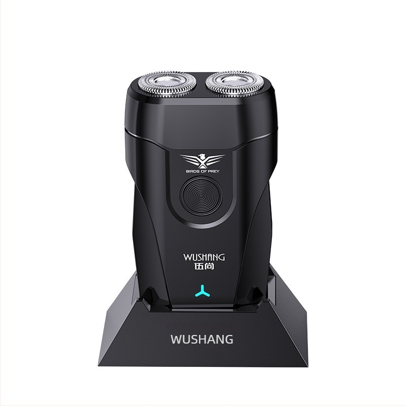 Električni brijač za muškarce, bežični i punjivi, dva rotirajuća glavice, trajanje baterije 45–60 minuta, ABS kućište