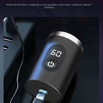 Električni brijač za muškarce, rotativna glava s 4+ oštricama, mokro i suho brijanje, ugrađena baterija, LED zaslon