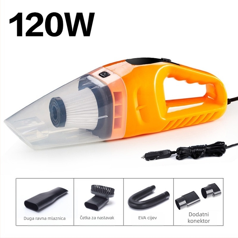 PINCAI Prenosni automobilni usisavač za suho i mokro čišćenje, 12V, 120W, usis 2500Pa, model ZYXQ-04 Haipa, kabel 280 cm
