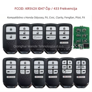 FCCID KR5V2X Honda ključ s 47-čipom, daljinski upravljač s 2–6 tipkama, kućište od plastike i metala, kompatibilan s Honda Vezel, Civic, Pilot, Fit, Odyssey, CR-V, HR-V, XR-V