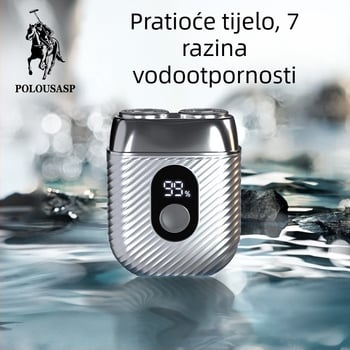 Paul električni brijač, rotirajuća glava s dvije oštrice, potpuno periv, ugrađena punjiva baterija, LED zaslon