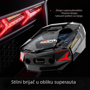 Električna britva s dvostrukom rotirajućom glavom i plutajućom glavom, trajanje baterije 75 minuta, punjenje 1 sat, LED zaslon