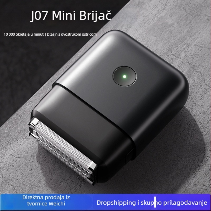 JIHHOO Muški električni brijač s 3-glavnom recipročnom glavom, ugrađena baterija, 60 minuta rada, 4 sata punjenja, suho brijanje, potpuno periv