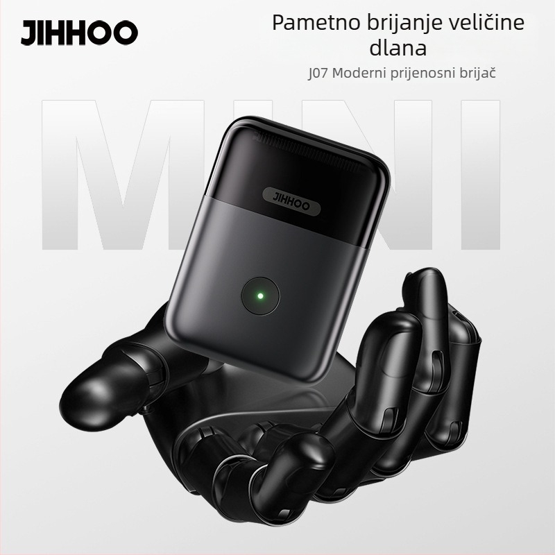 JIHHOO Muški električni brijač s 3-glavnom recipročnom glavom, ugrađena baterija, 60 minuta rada, 4 sata punjenja, suho brijanje, potpuno periv