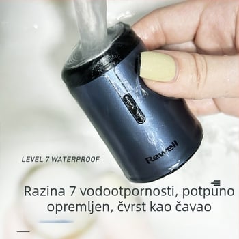Električna britva s vodootpornim dizajnom za cijelo tijelo, plutajuća glava s rotirajućom oštricom, Punjiva ugrađena baterija, trajanje rada 45–60 minuta