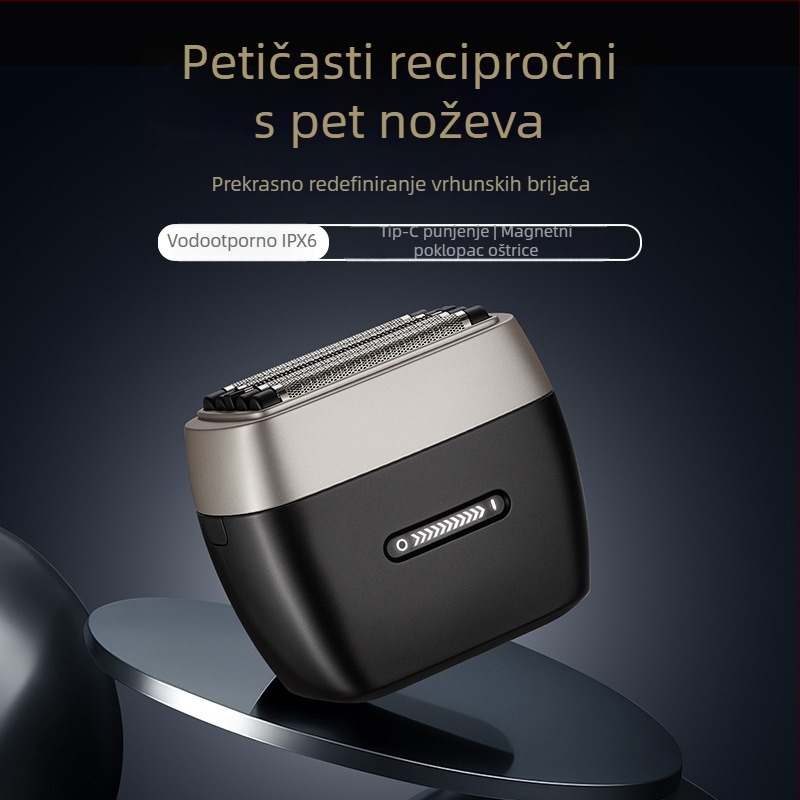 Mengli električni brijač s brushless motorom, plutajućom glavom, LED zaslonom; potpuno periv, ugrađena baterija 1200–2000 mAh, punjiv, trajanje 70–80 minuta