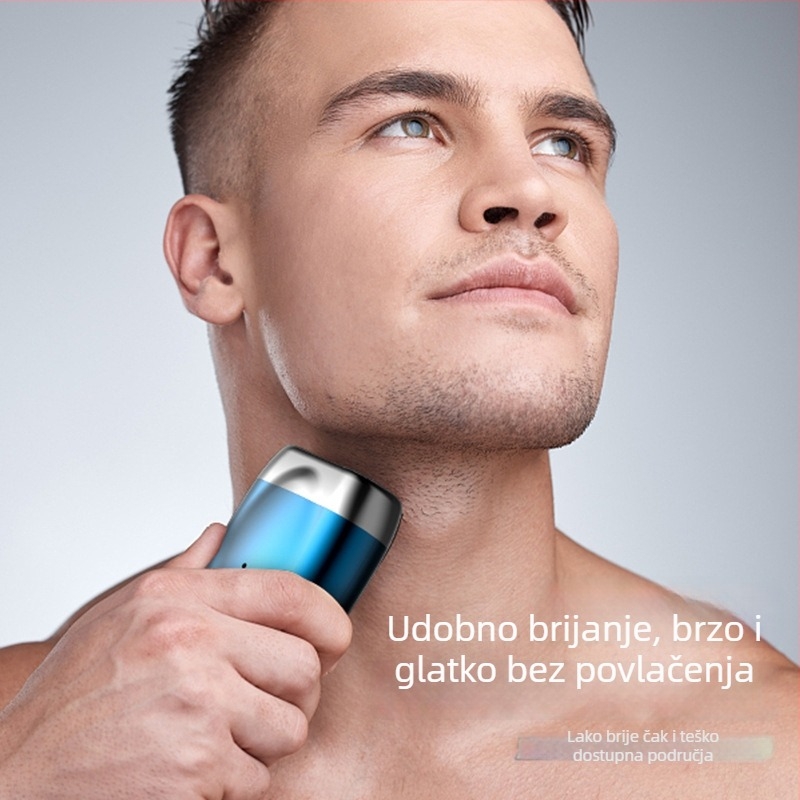 Prijenosni dvoglavni električni brijač, kompaktan za putovanja, USB punjiv, mini veličine