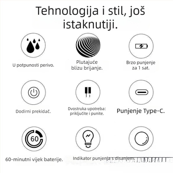 Feike 891 ručna britva s rotirajućom dvostrukom glavom, potpuno periva za cijelo tijelo, poklon paket