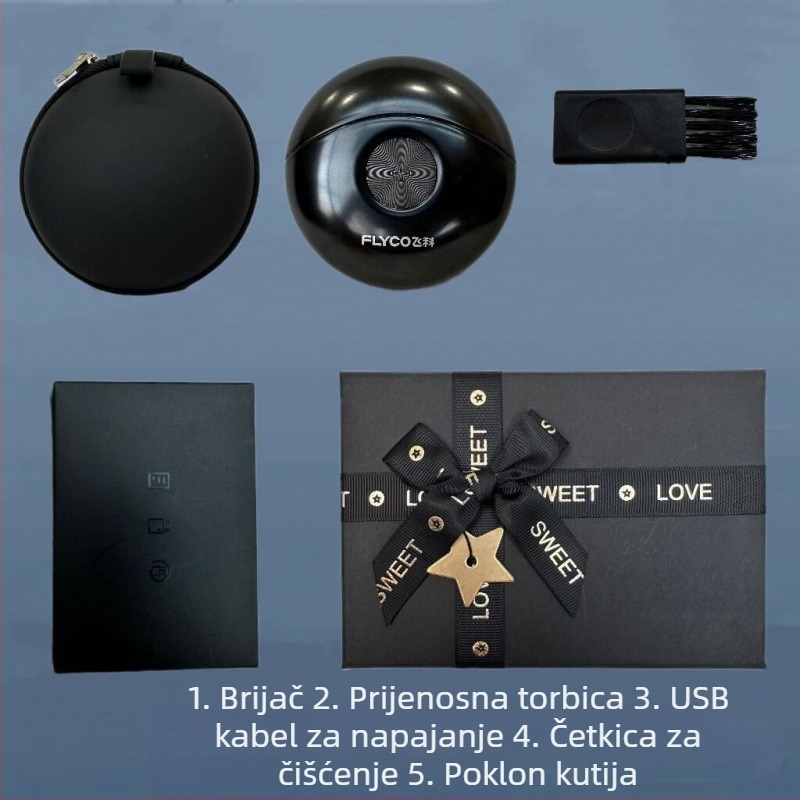 Feike 891 ručna britva s rotirajućom dvostrukom glavom, potpuno periva za cijelo tijelo, poklon paket