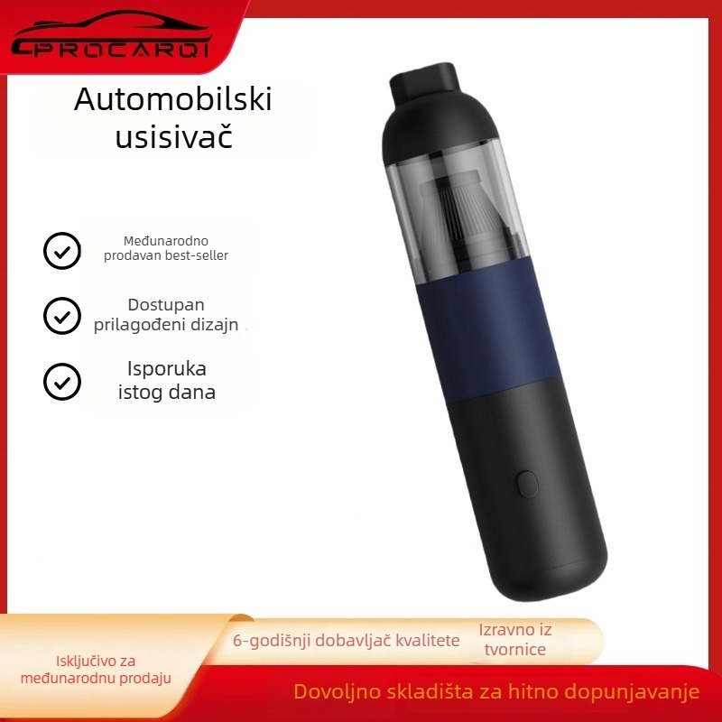 Auto mini usisavač, 12V, 120W, usisna snaga 4000Pa, prenosni, punjivi, kabel za punjenje 1 m