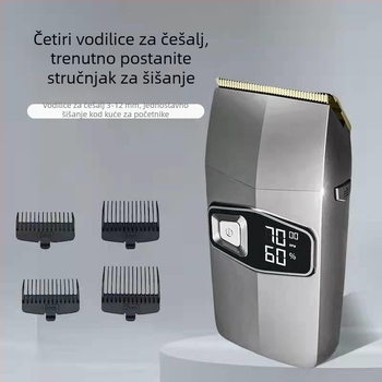 Električna britva s hodom naprijed-natrag i trimerom za bradu, mokro i suho korištenje, aparat za samostalno šišanje kose