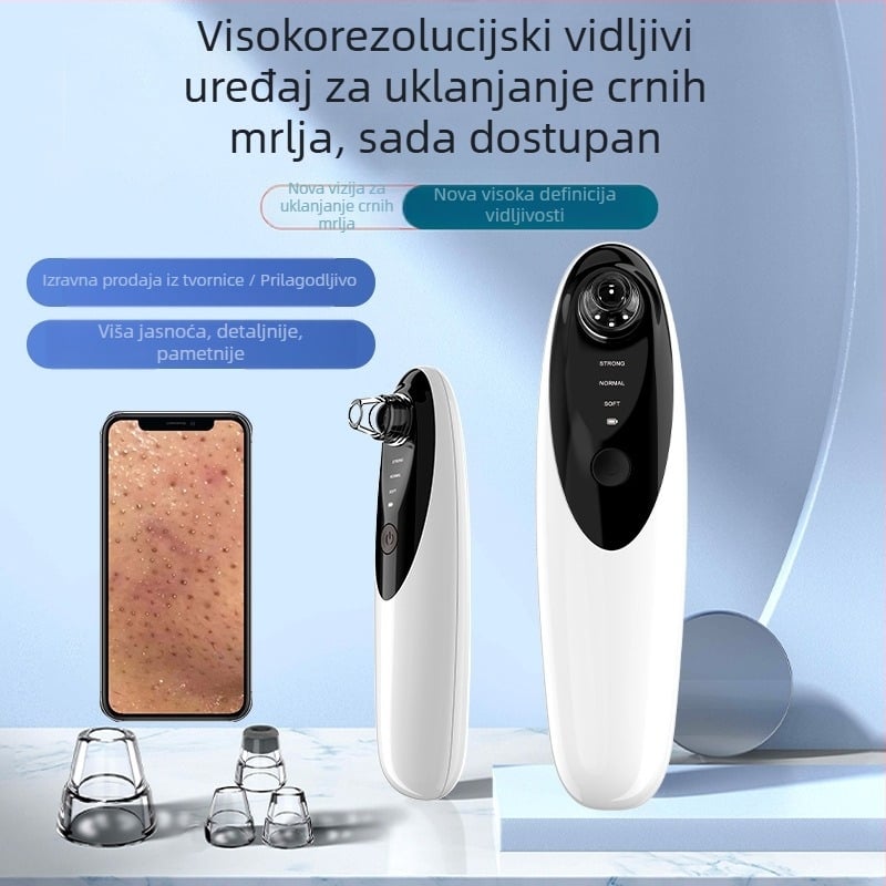 Uređaj za uklanjanje crnih mitesa s inteligentnim vizualnim sustavom, model QBA-019, način rada: električno okretanje, 3 brzine, kućište ABS, certifikati FCC CE ROHS