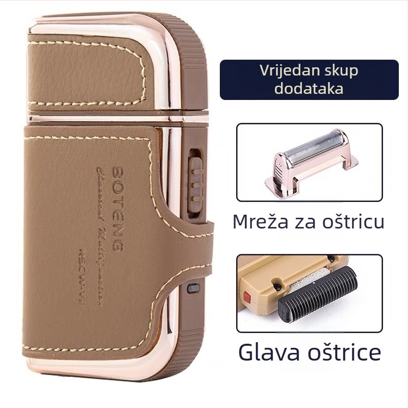 Električni brijač za muškarce s plutajućom glavom i 1 zamjenjivom glavom za brijanje, pouzdana oštrica, periv, punjiv, trajanje do 60 minuta
