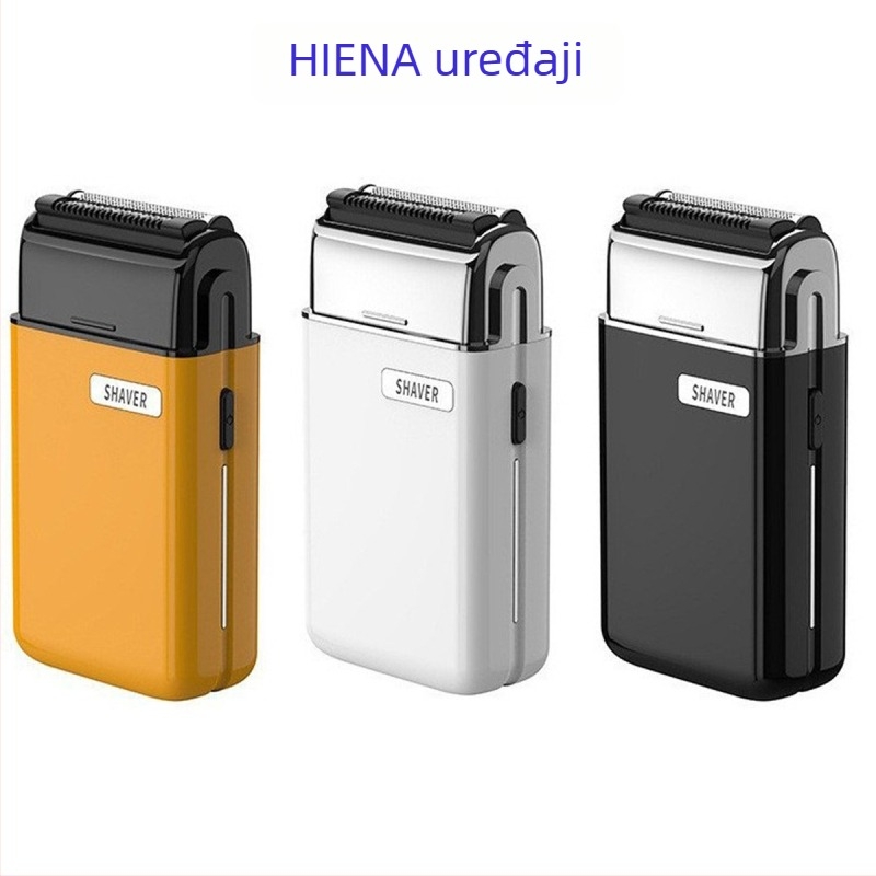 Električni brijač s dvostrukim recipročnim glavama, plivajuća glava, potpuno perivo tijelo, USB punjenje, ugrađena baterija 500–800 mAh