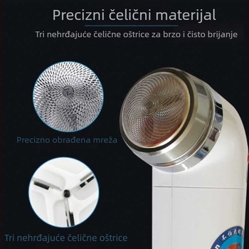 Real Man električni brijač – rotacijska glava s jednim nožem, napajanje baterijom (vanjsko), bez ugrađene baterije, suho korištenje