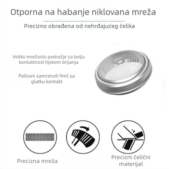 Real Man električni brijač – rotacijska glava s jednim nožem, napajanje baterijom (vanjsko), bez ugrađene baterije, suho korištenje