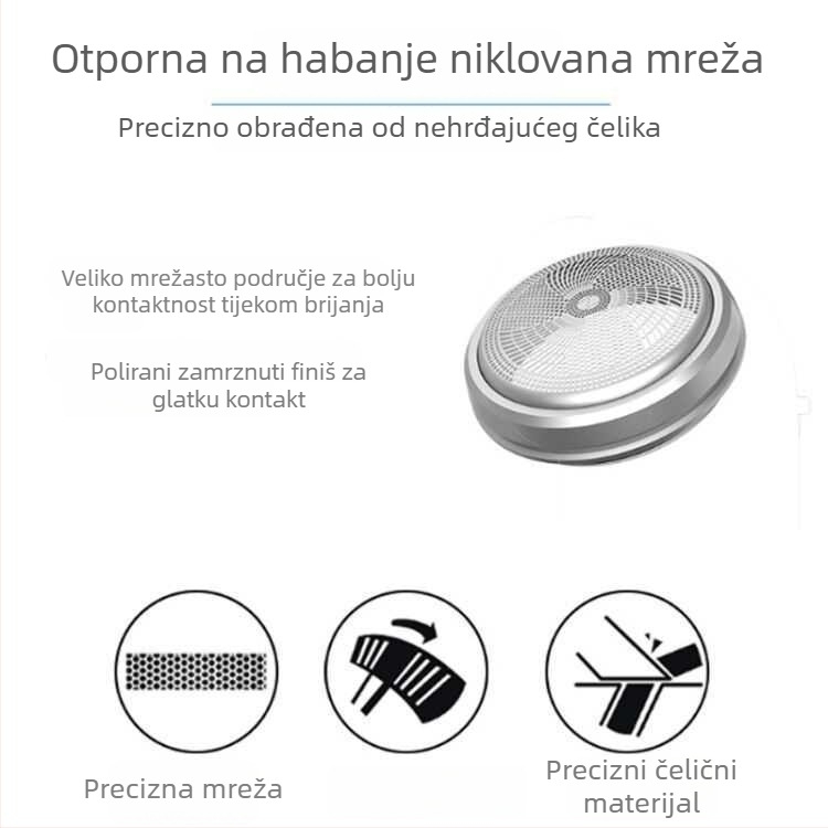 Real Man električni brijač – rotacijska glava s jednim nožem, napajanje baterijom (vanjsko), bez ugrađene baterije, suho korištenje