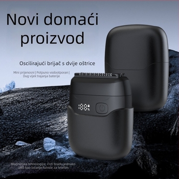 Električni brijač s povratnim pokretom za muškarce, potpuno periv, kompaktan za putovanja, glava za brijanje