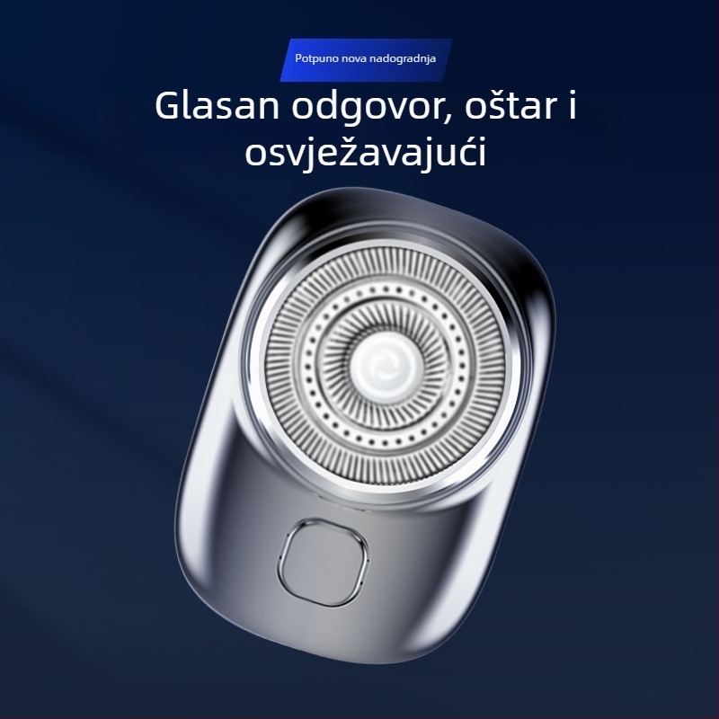 Električni brijač s rotacijskom glavom, 3 oštrice, plutajuća glava, uklonjiva i periva glava, ugrađena baterija, autonomija više od 60 minuta
