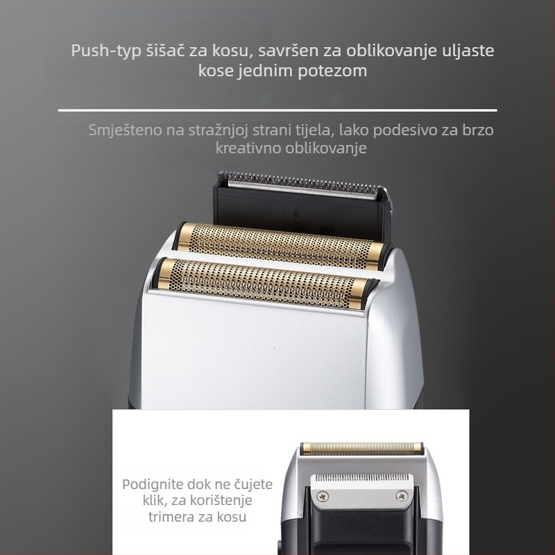 Električni brijač - dvoglavni, potpuno pranje tijela, trajanje baterije 60 min, ugrađena baterija 800-1000 mAh
