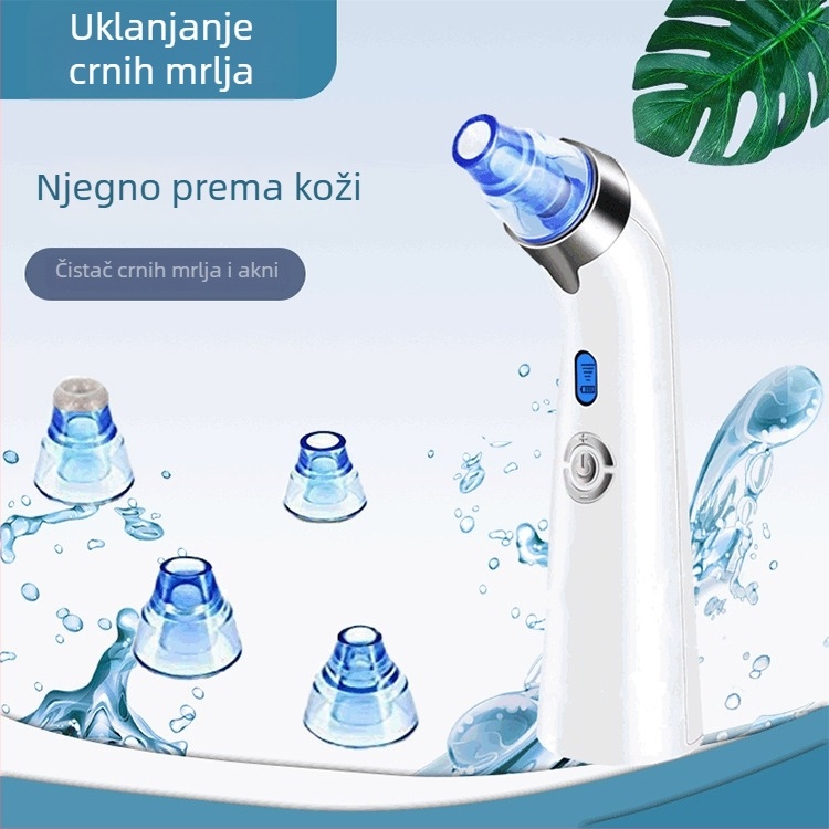 Uređaj za usisavanje crnih mrlja na porama - električno okretanje, 4 nastavka, 5 brzina, ABS kućište, toplo/hladno kompresiranje