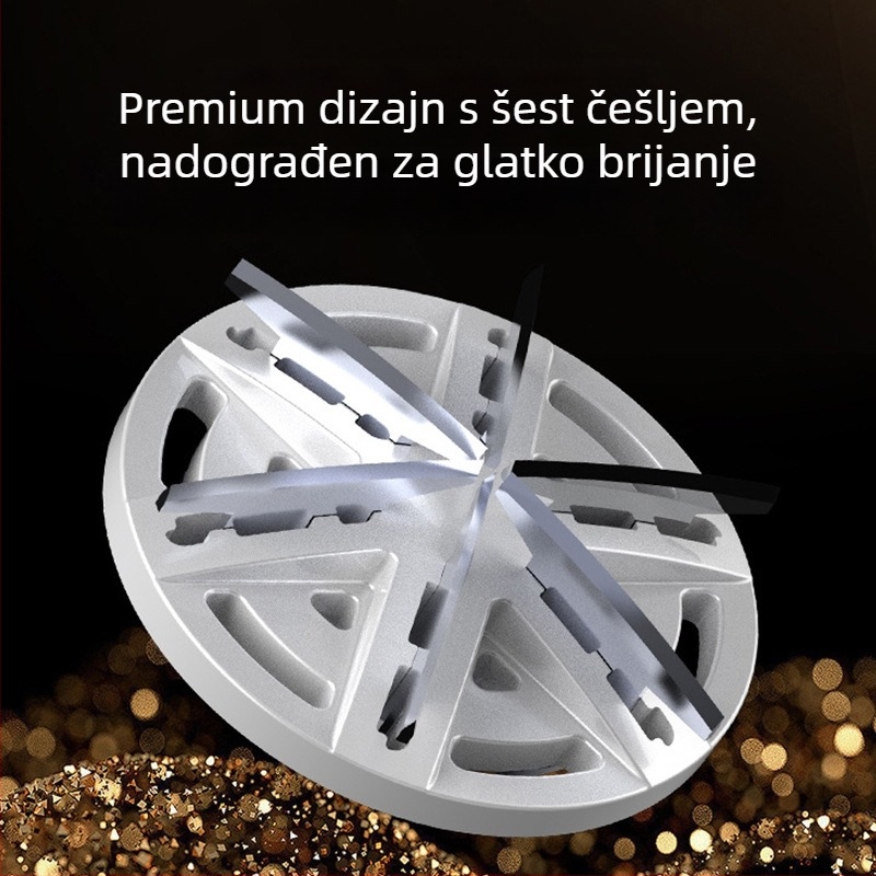 Jin Zheng električni brijač za muškarce – mini prijenosni rotacijski brijač s 4+ glavama, odvojiva i periva oštrica, ugrađena baterija, četkasti motor, nizak nivo buke