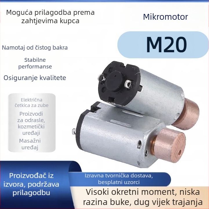 M20 kozmetički uređaj s mikromotorom: masaža očiju, vibracijski motor, trimer za obrve, mali DC motor