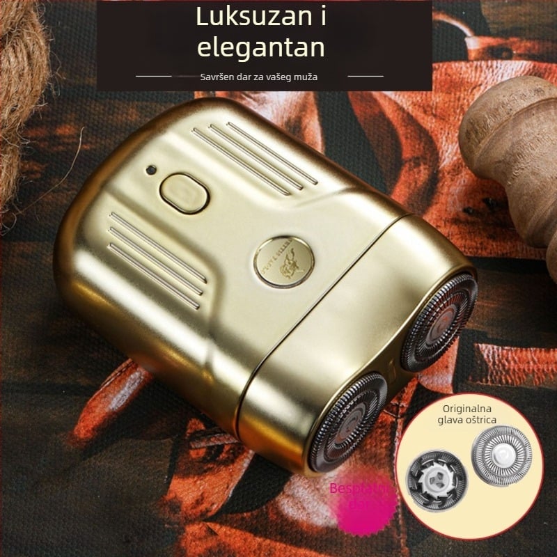 Električni brijač za cijelo tijelo, vodootporan, rotirajuća glava s dvije oštrice, ugrađena baterija 300–500 mAh, brzo punjenje, do 85 minuta rada