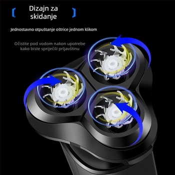 Schwicki električna britva s rotirajućom glavom od 3 oštrice i plutajućom glavom, za cijelo tijelo, USB brzo punjenje, ugrađena baterija 300–500 mAh, do 60 minuta rada