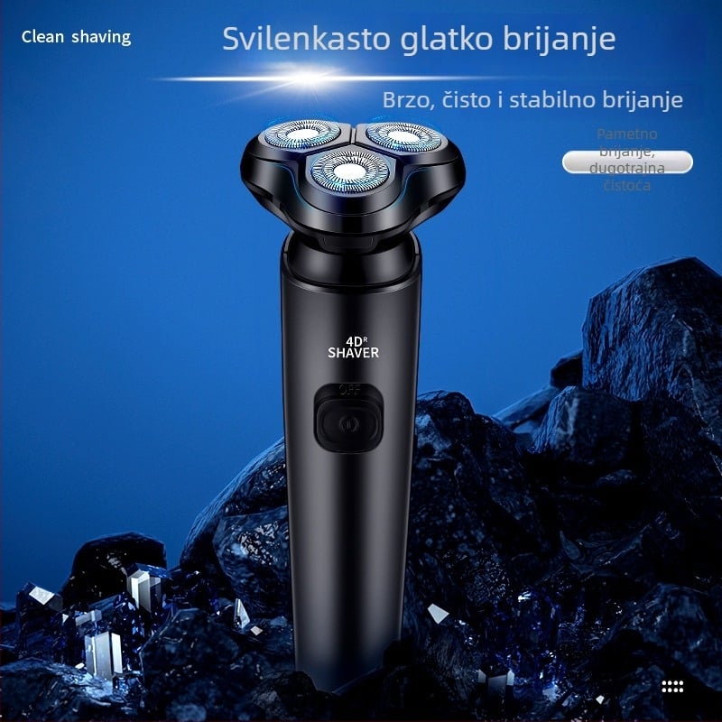 Schwicki električna britva s rotirajućom glavom od 3 oštrice i plutajućom glavom, za cijelo tijelo, USB brzo punjenje, ugrađena baterija 300–500 mAh, do 60 minuta rada