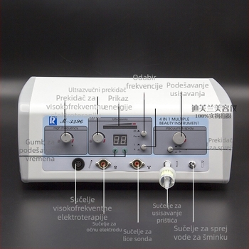 Wanbang M-3396 Četverostruki multifunkcionalni uređaj za njegu lica — ultrazvučno čišćenje, uklanjanje crnih točkica, raspršivanje tonera, visoko-frekvencijska terapija lica