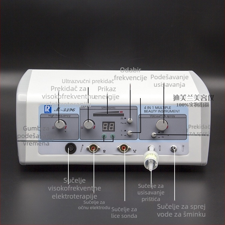 Wanbang M-3396 Četverostruki multifunkcionalni uređaj za njegu lica — ultrazvučno čišćenje, uklanjanje crnih točkica, raspršivanje tonera, visoko-frekvencijska terapija lica