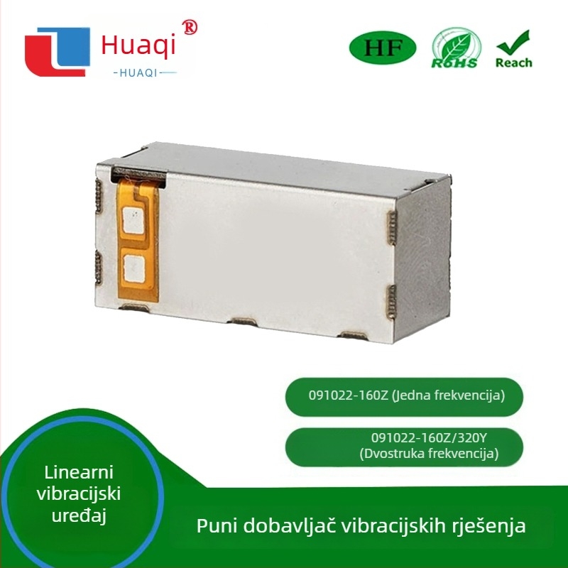 Huaqi kvadratični linearni vibratorni motor – jednofrekvencijski i dvofrekvencijski način, model 091022, RoHS, za game kontrolere, VR naočale i tipkovnice