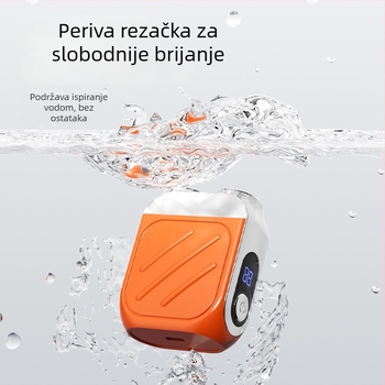 Električni brijač s dvostrukom glavom, periva/izmjenjiva glava za čišćenje, digitalni zaslon, motor s četkicama, bez ugrađene baterije, napajanje putem punjenja