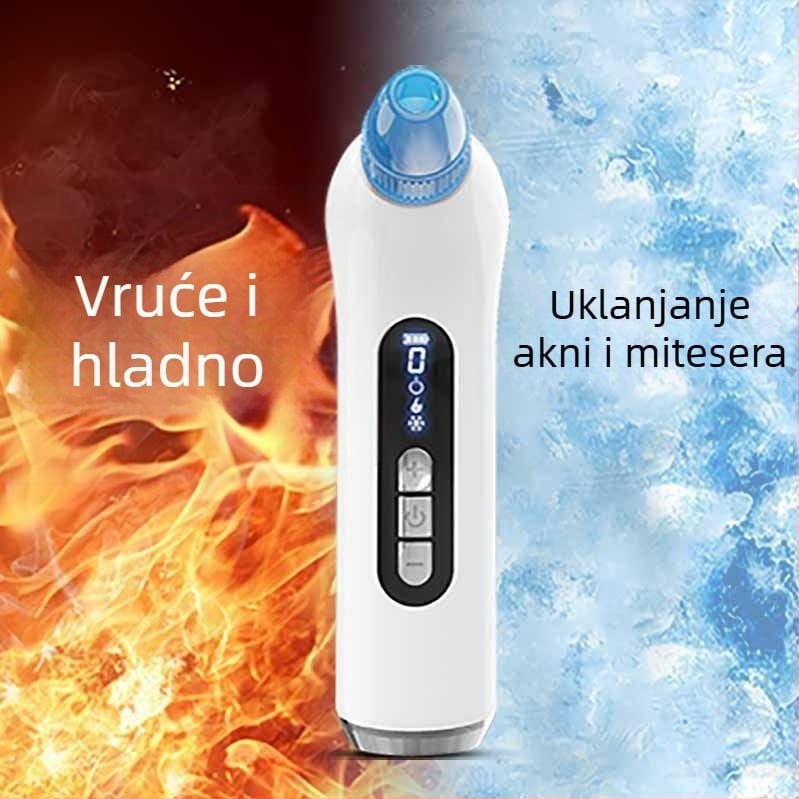 DYM vakuumski uređaj za uklanjanje crnih mitesa, električna rotacija, dvostruki režim toplo/hladno, crveno/plava svjetlost, ABS kućište, 5 brzina