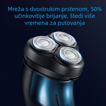 Flyco električni brijač, punjivi, potpuno vodootporan za cijelo tijelo, plutajuća glava, rotirajuća glava s tri oštrice, trajanje rada oko 45 minuta