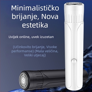 Muški električni brijač – kompakni putni mini, tih, zaštita od hvatanja, pogodan za automobil, USB punjenje