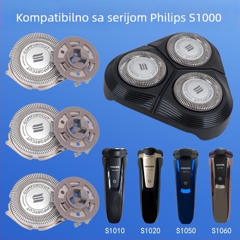 Philips Series 1000 zamjenska glava za brijanje – rotirajuća glava s 3 oštrice – kompatibilna s 1020s, 1010s, 1050