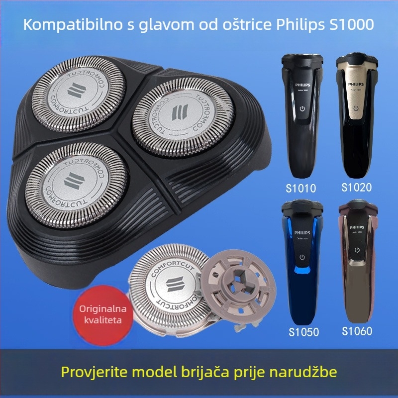 Philips Series 1000 zamjenska glava za brijanje – rotirajuća glava s 3 oštrice – kompatibilna s 1020s, 1010s, 1050