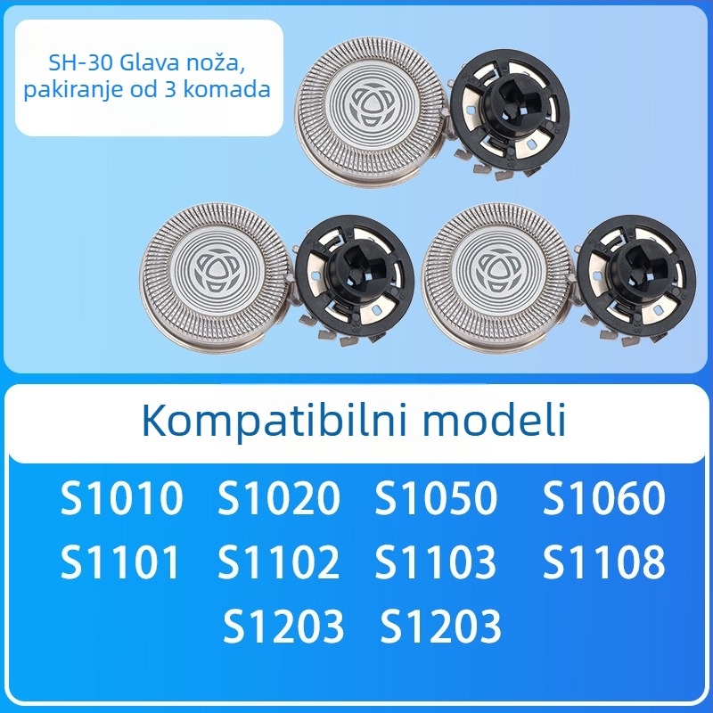 Philips Series 1000 zamjenska glava za brijanje – rotirajuća glava s 3 oštrice – kompatibilna s 1020s, 1010s, 1050