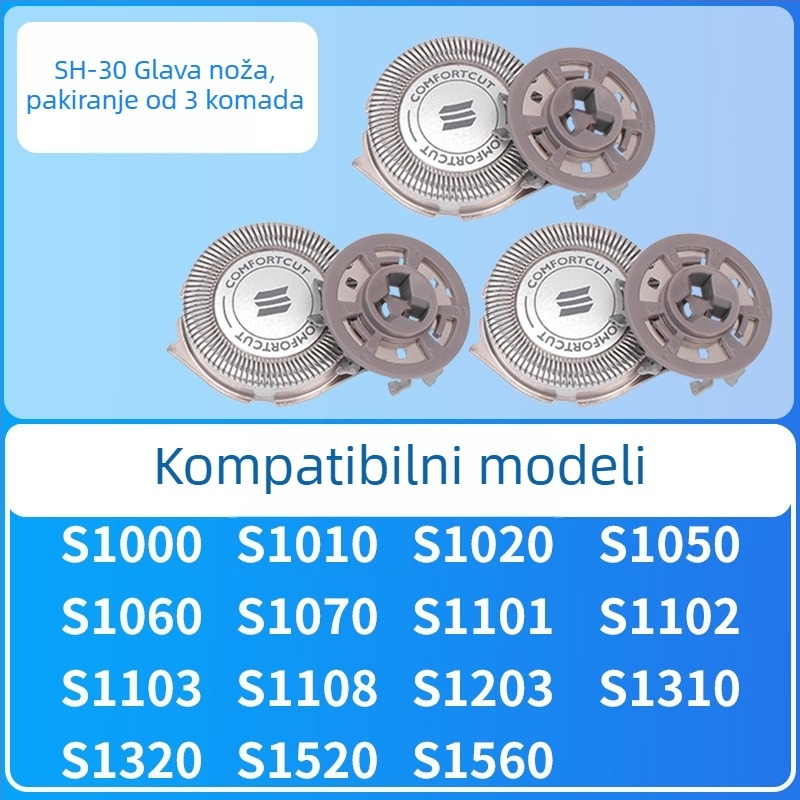 Philips Series 1000 zamjenska glava za brijanje – rotirajuća glava s 3 oštrice – kompatibilna s 1020s, 1010s, 1050
