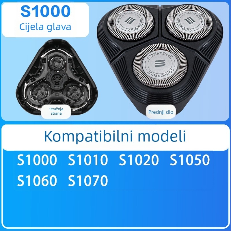 Philips Series 1000 zamjenska glava za brijanje – rotirajuća glava s 3 oštrice – kompatibilna s 1020s, 1010s, 1050